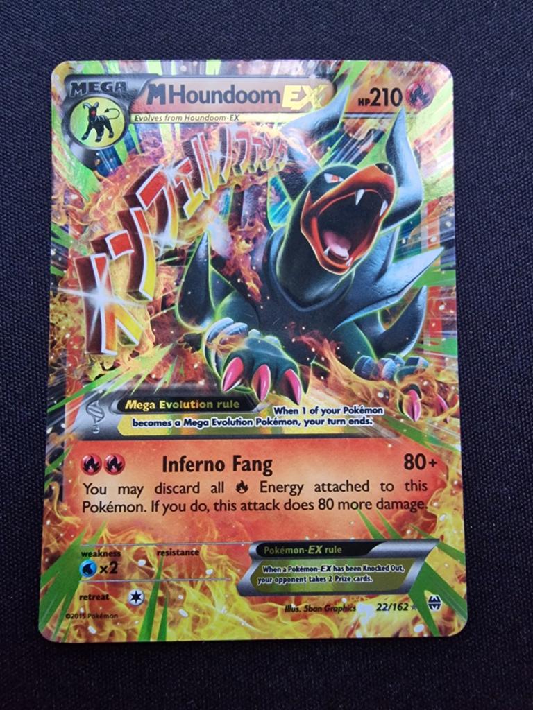 M Houndoom EX 22/162 XY BREAKthrough Ultra Rare Pokémon Kaar, Ophalen of Verzenden, Zo goed als nieuw, Losse kaart, Foil