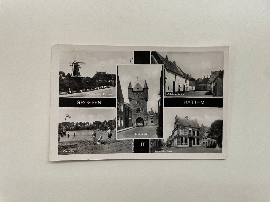 D852 Oude ansichtkaart Gelderland : Groeten uit Hattem, Ophalen of Verzenden, Voor 1920, Ongelopen, Gelderland