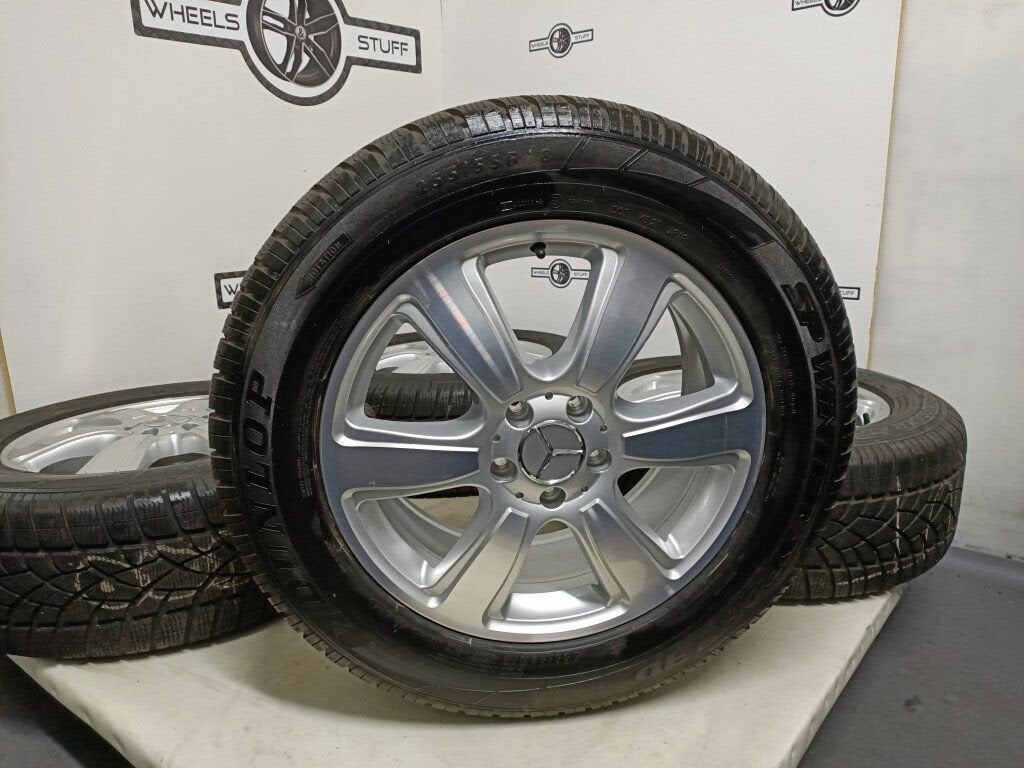 Mercedes Lichtmetaal velgen 18"inch winterbanden 5x112, Ophalen, Gebruikt, 18 inch, Banden en Velgen