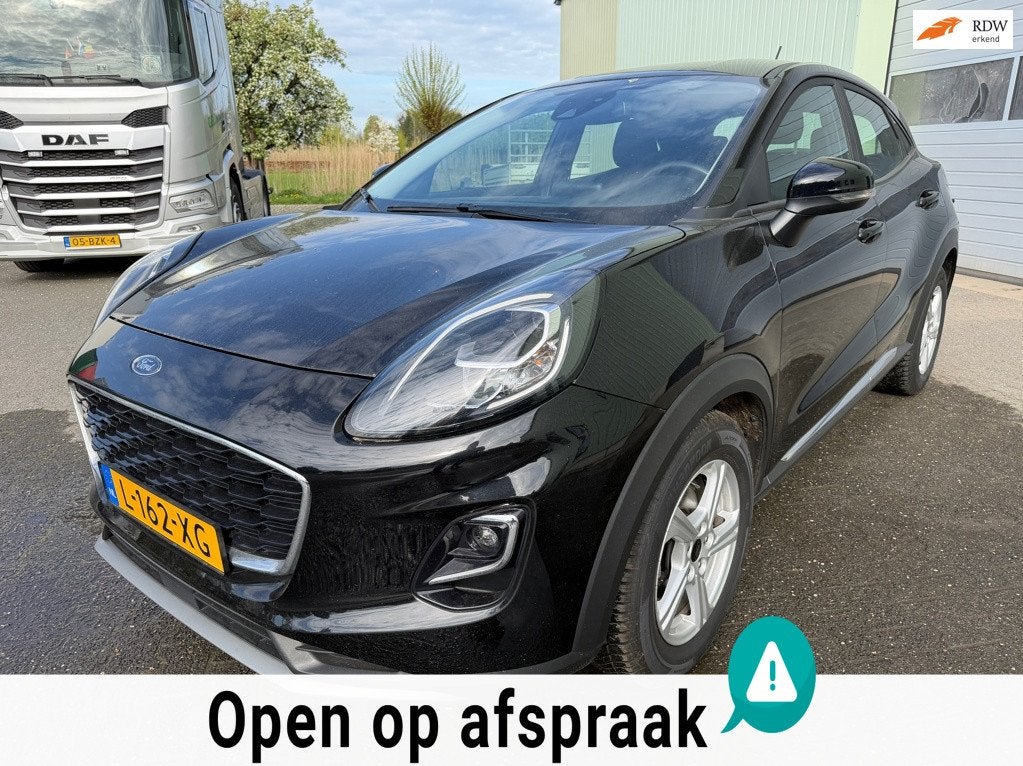 Ford Puma 1.0 EcoBoost Hybrid Titanium Ecc|Nav|Lm velgen|Led, Auto's, Ford, Voorwielaandrijving, 125 pk, Leder en Stof, Zwart