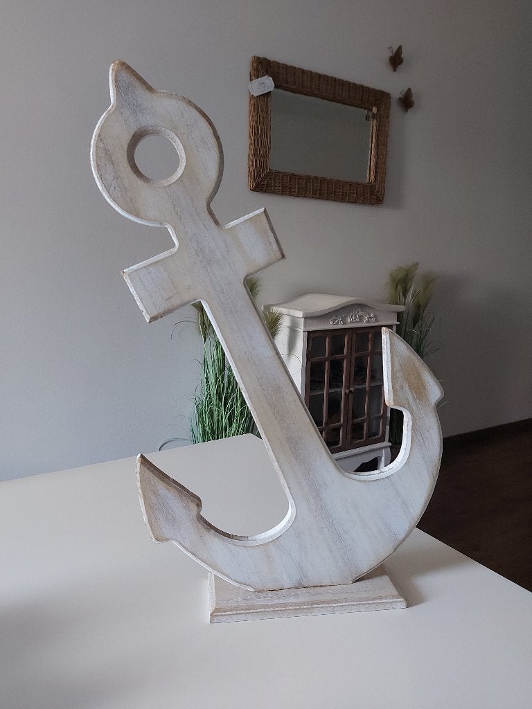 Grote houten anker standaard, Ophalen, Gebruikt