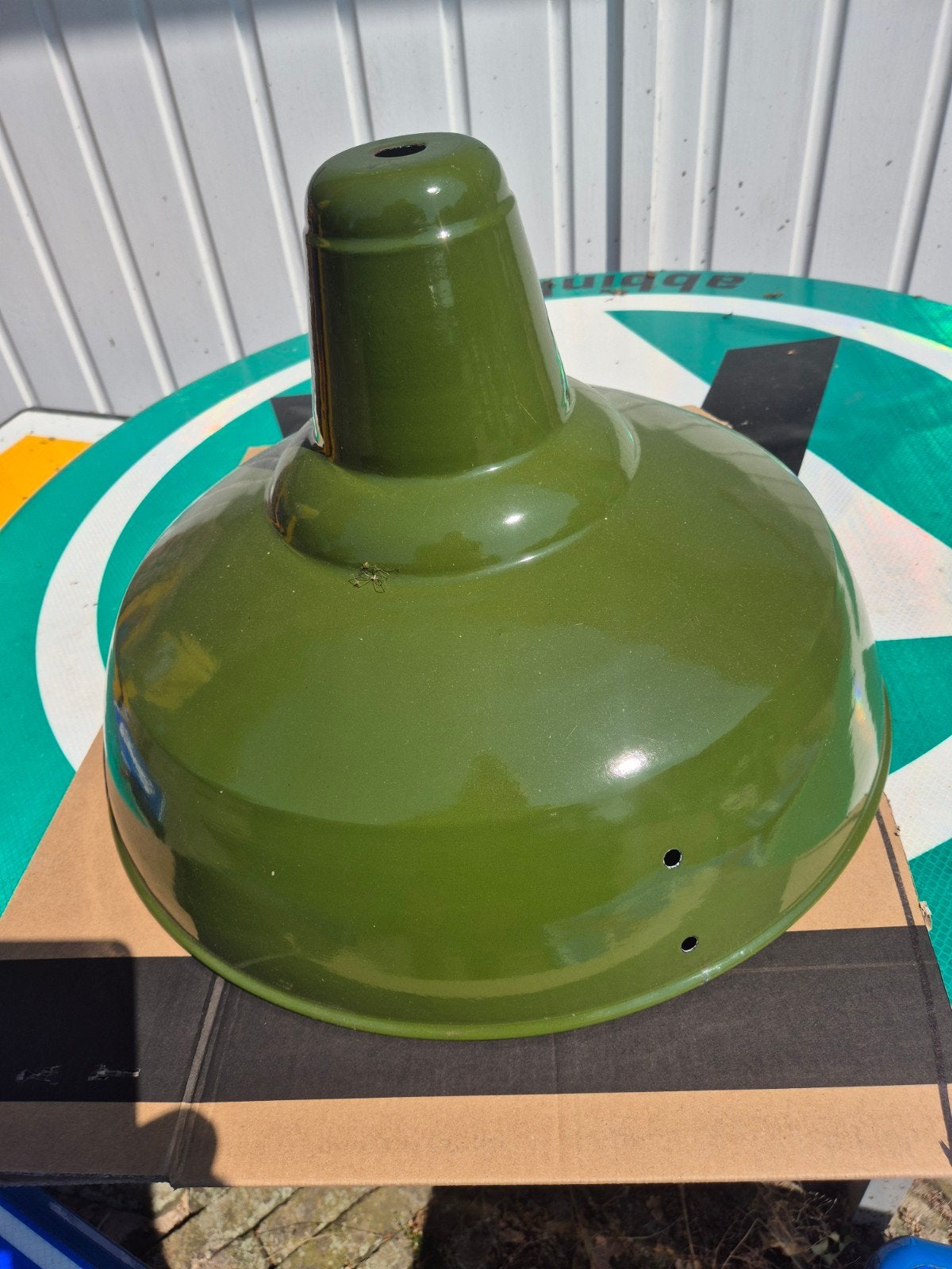 Set 2 x Hanglamp stallamp buitenlamp lamp compleet emaille, Huis en Inrichting, Lampen | Hanglampen, Ophalen, Zo goed als nieuw