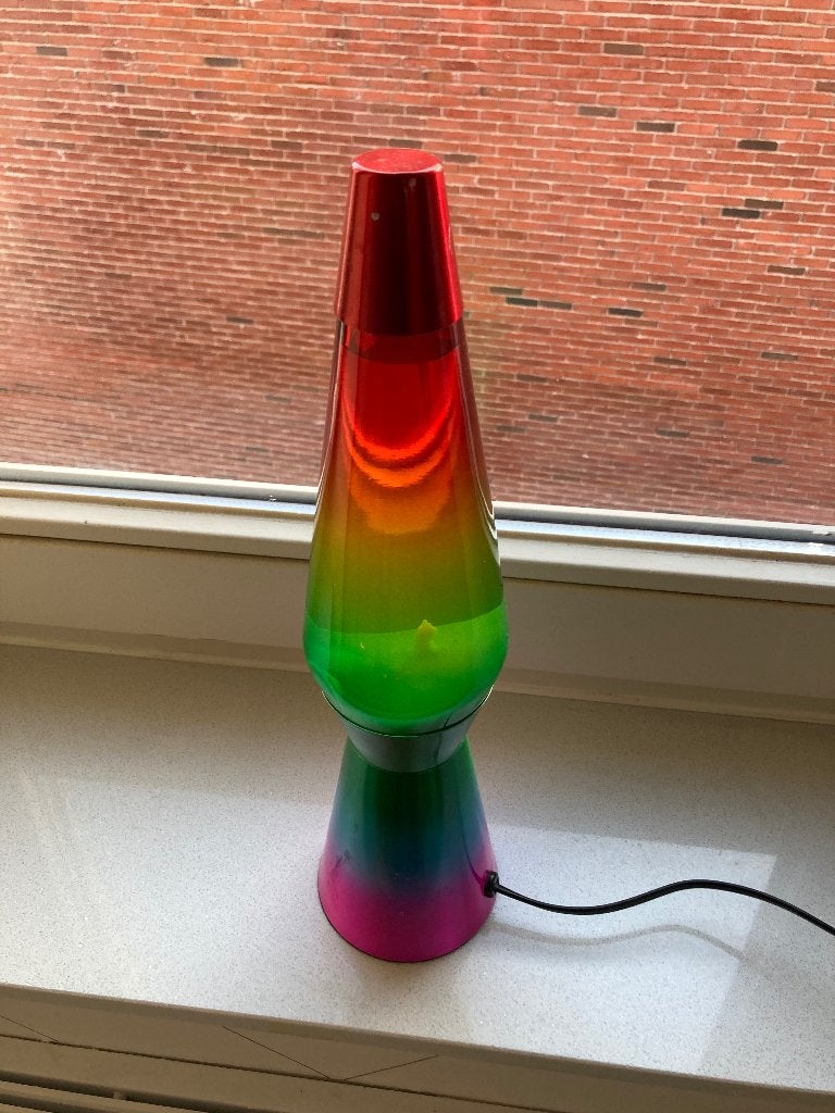 Regenboog lavalamp 40 cm hoog, Meerkleurig, Met schakelaar, Overige fittingen, Ophalen of Verzenden