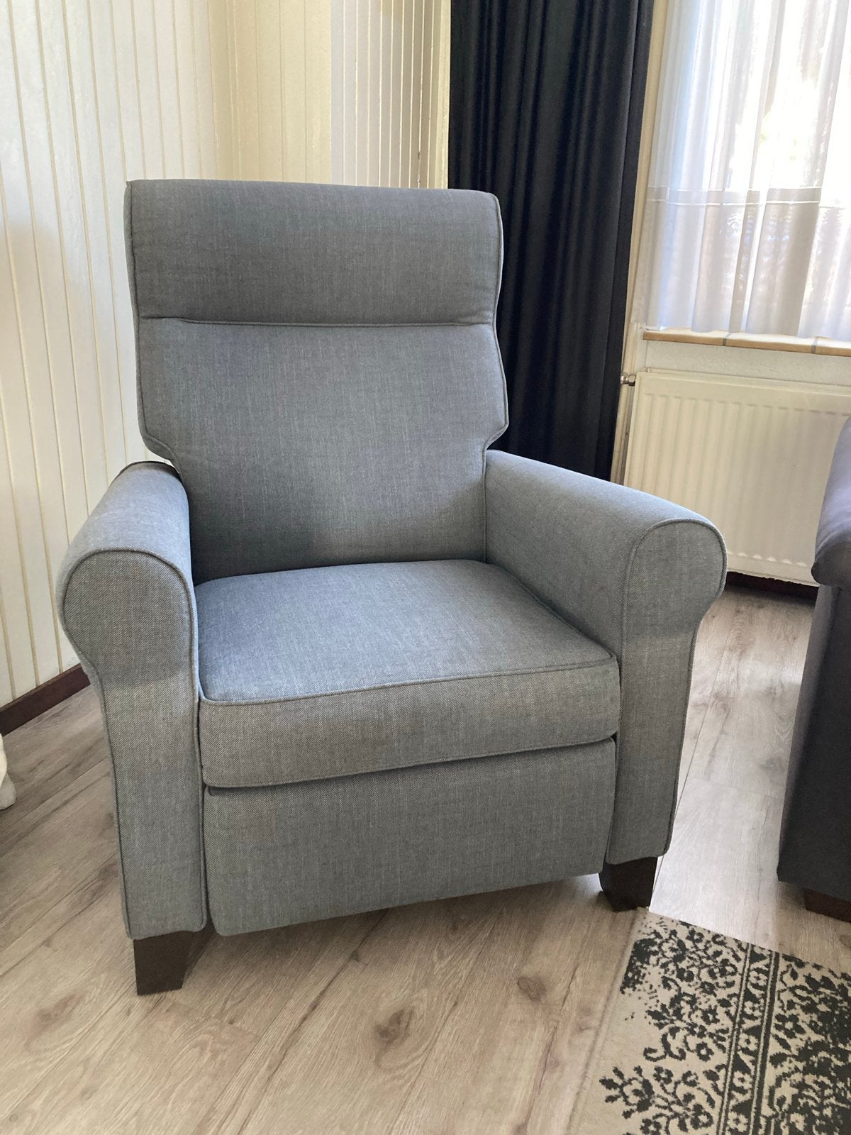 IKEA fauteuil met voetensteun - Grijs, Ophalen, Gebruikt, 75 tot 100 cm, Stof