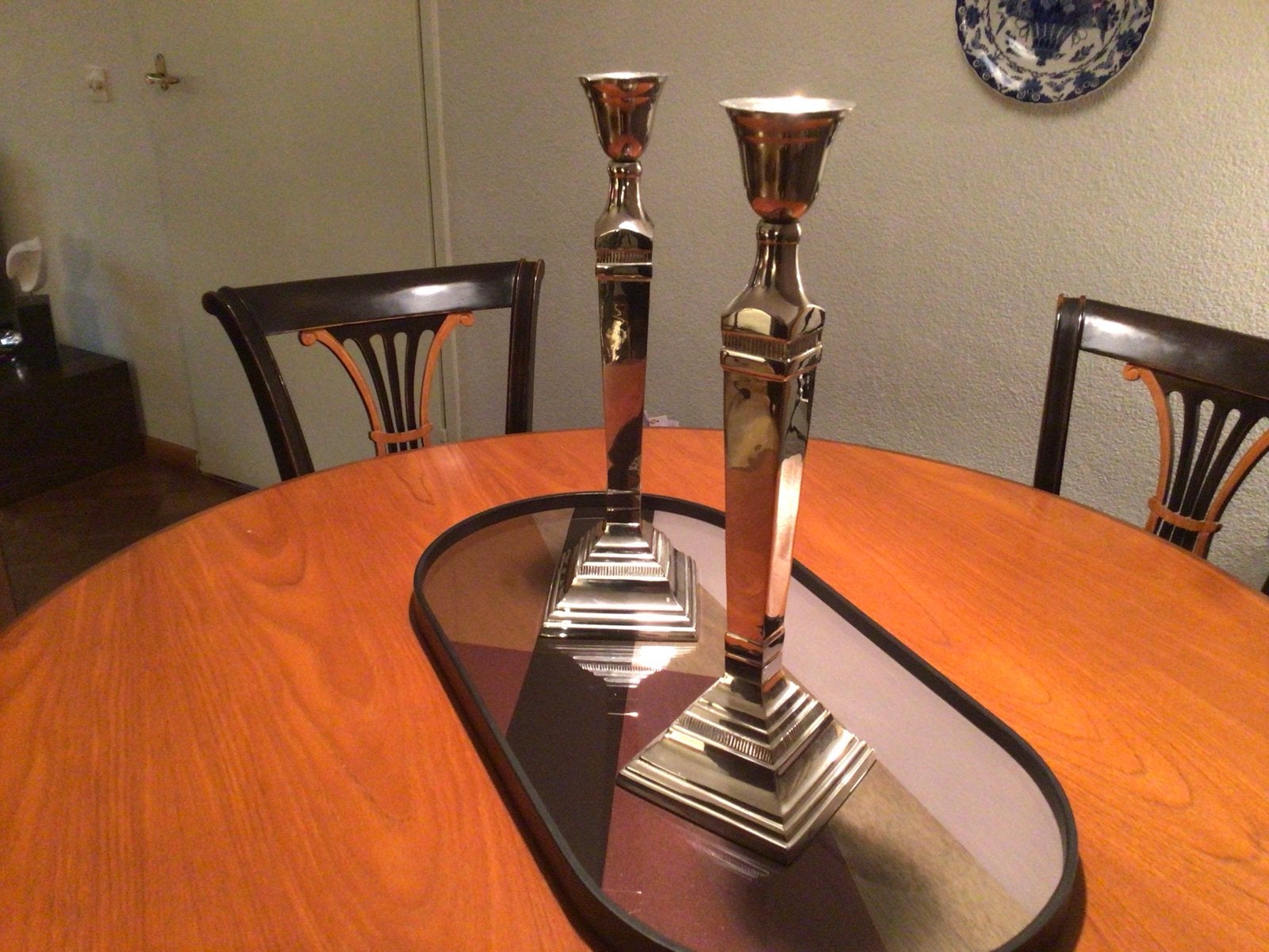 Set van 2 elegante kandelaars, Ophalen, Zo goed als nieuw, Metaal