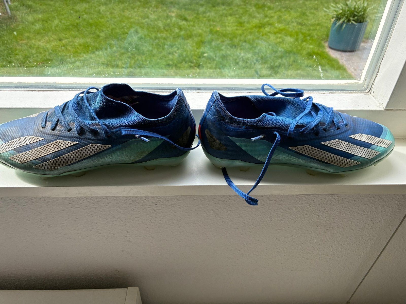 Adidas X Speedflow voetbalschoenen maar 40- Blauw, Sport en Fitness, Ophalen of Verzenden, Gebruikt, Schoenen
