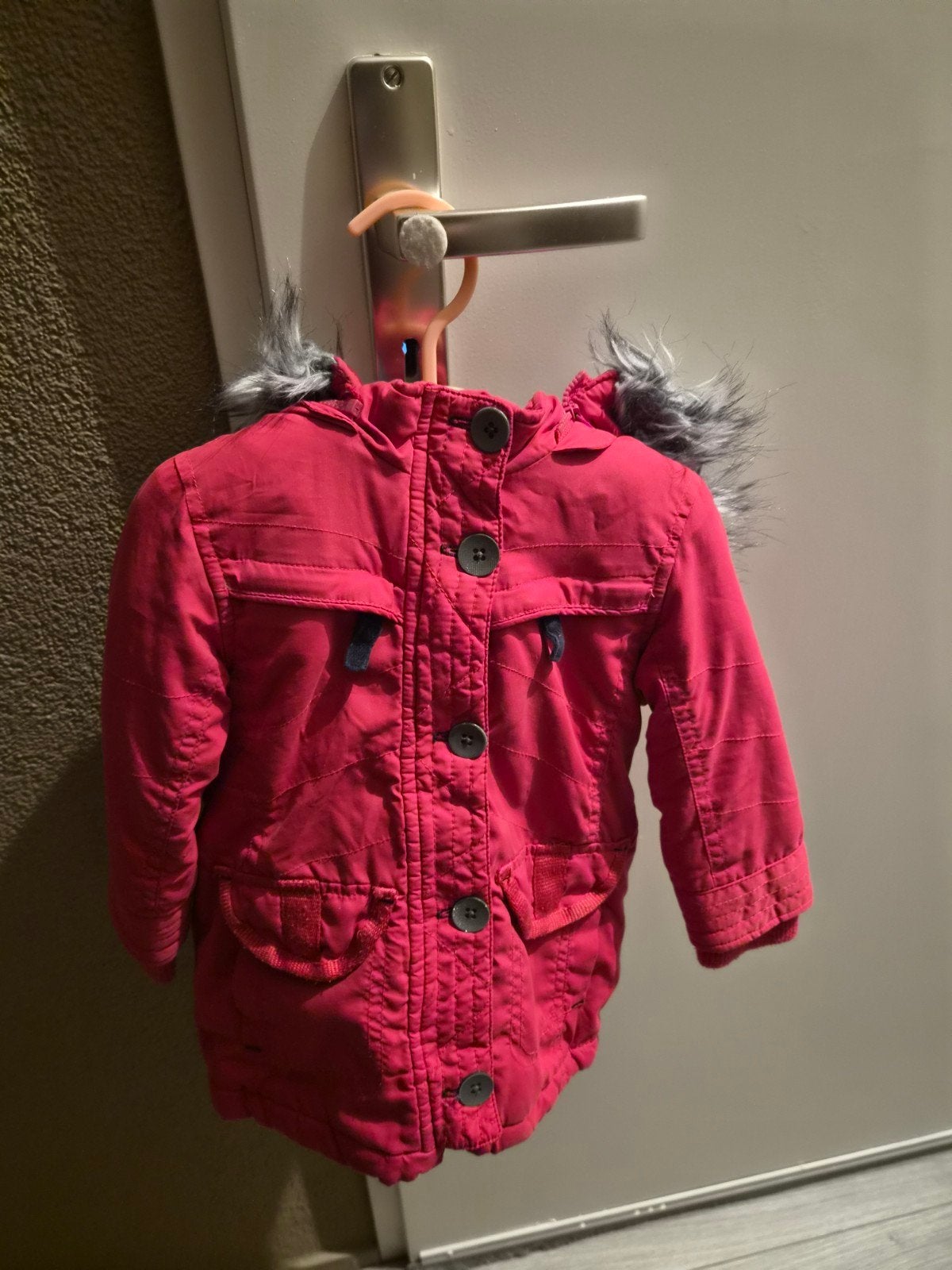 Noppies kids winterjas maat 80 met bontkraag, Ophalen of Verzenden, Zo goed als nieuw, Noppies Kids, Meisje
