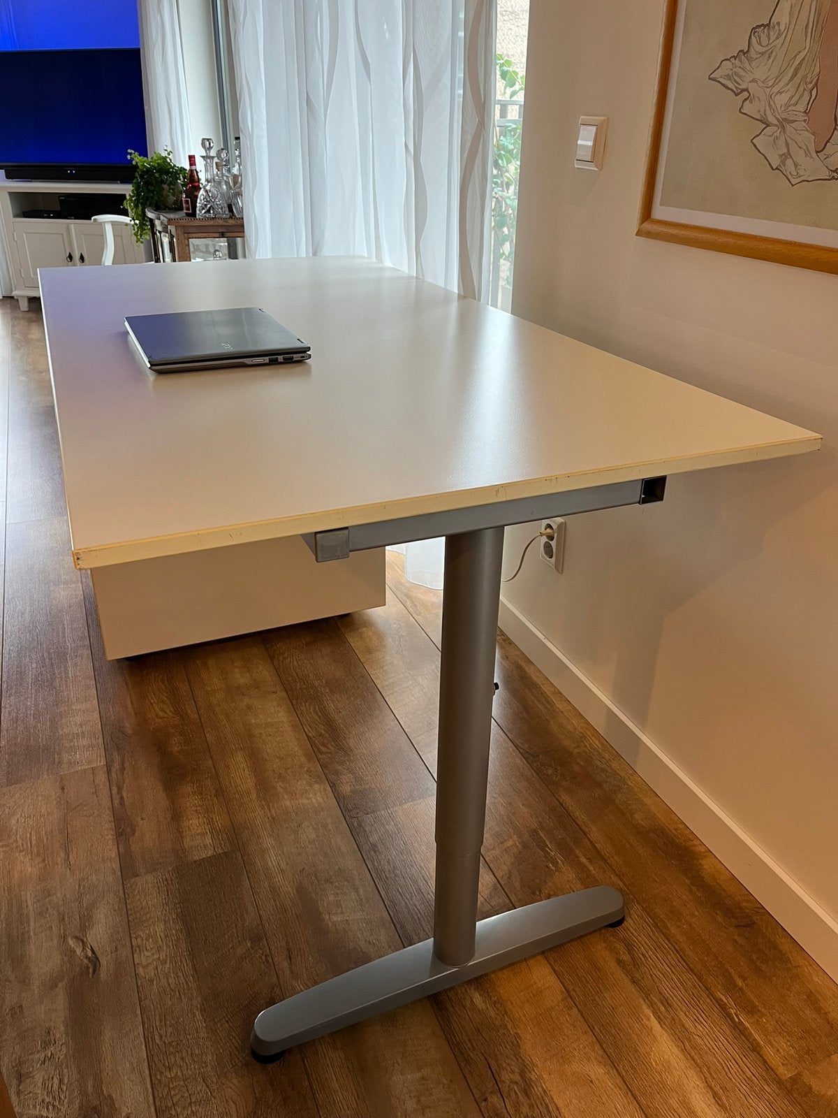 Degelijk bureau met ladeblok, Ophalen, Overige typen, 160 cm, Metaal