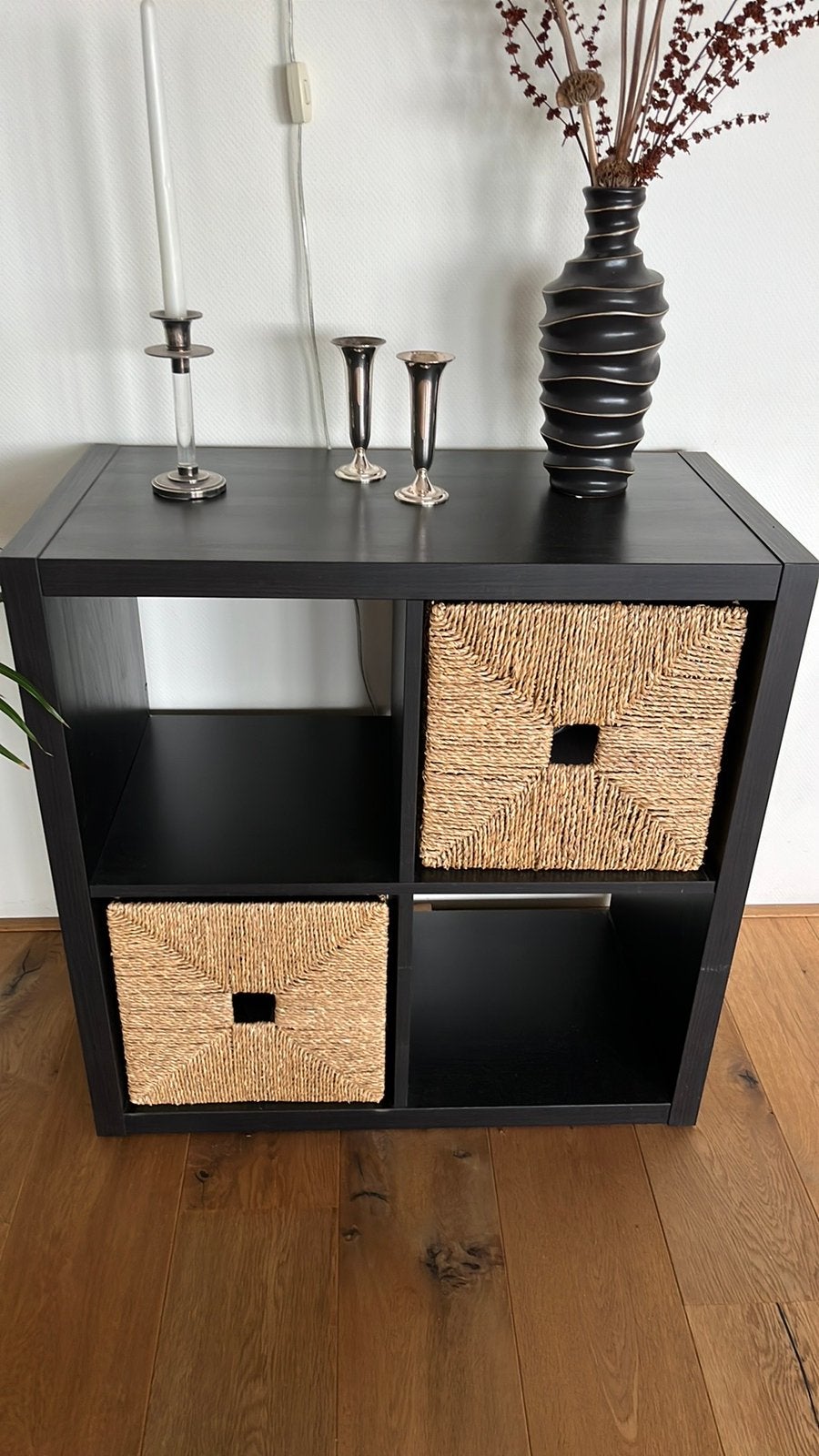 Kallax kast met 2 Knipsa manden (IKEA), Ophalen, 50 tot 100 cm, Zo goed als nieuw, 3 of 4 laden