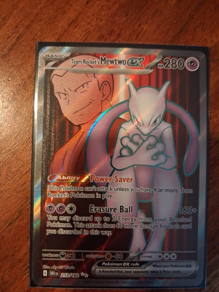 Mewtwo EX Team Rocket., Ophalen of Verzenden, Zo goed als nieuw, Losse kaart