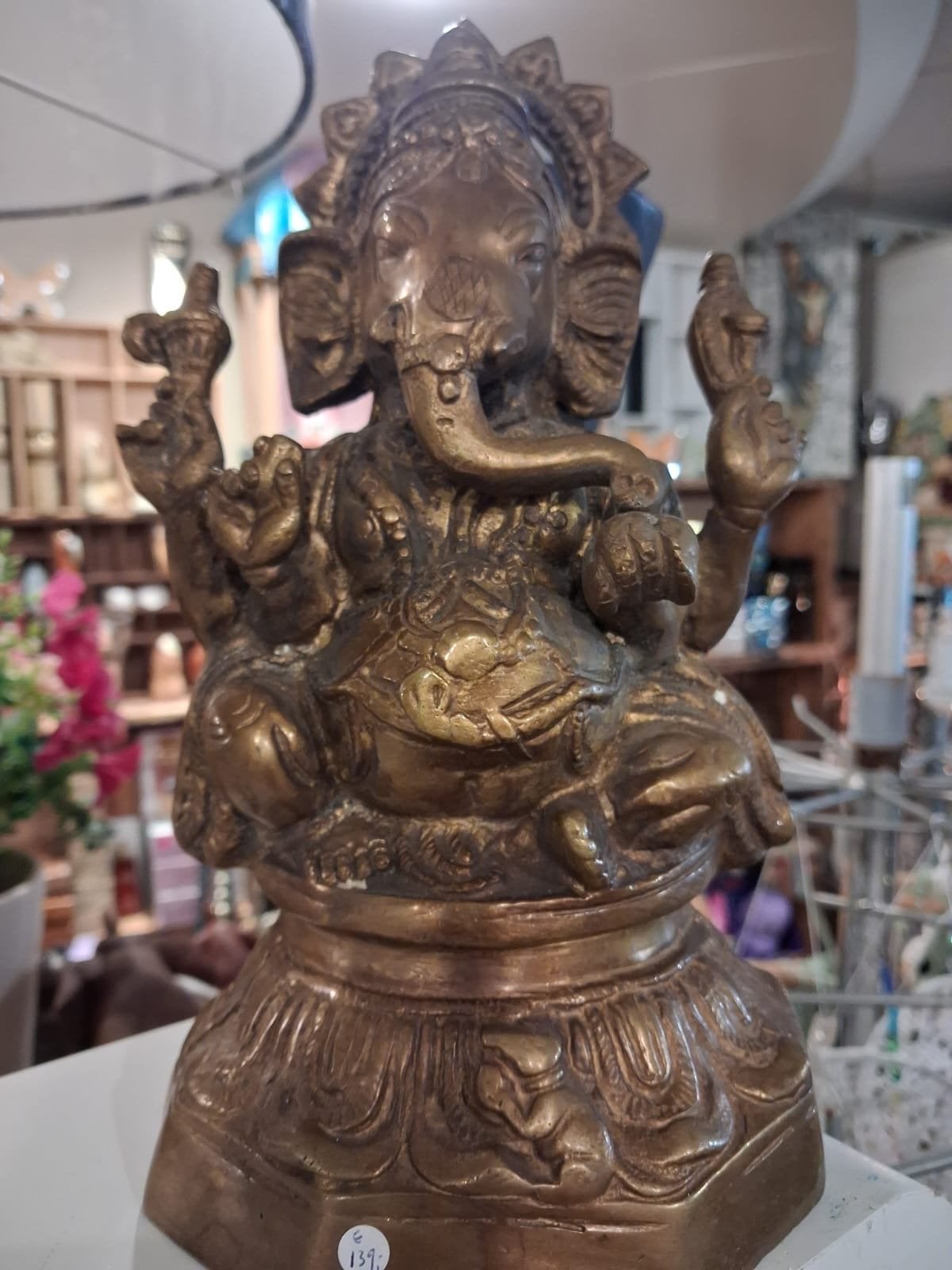 Antiek bronzen Ganesha beeld - Hindoe godheid, Antiek en Kunst, Ophalen of Verzenden