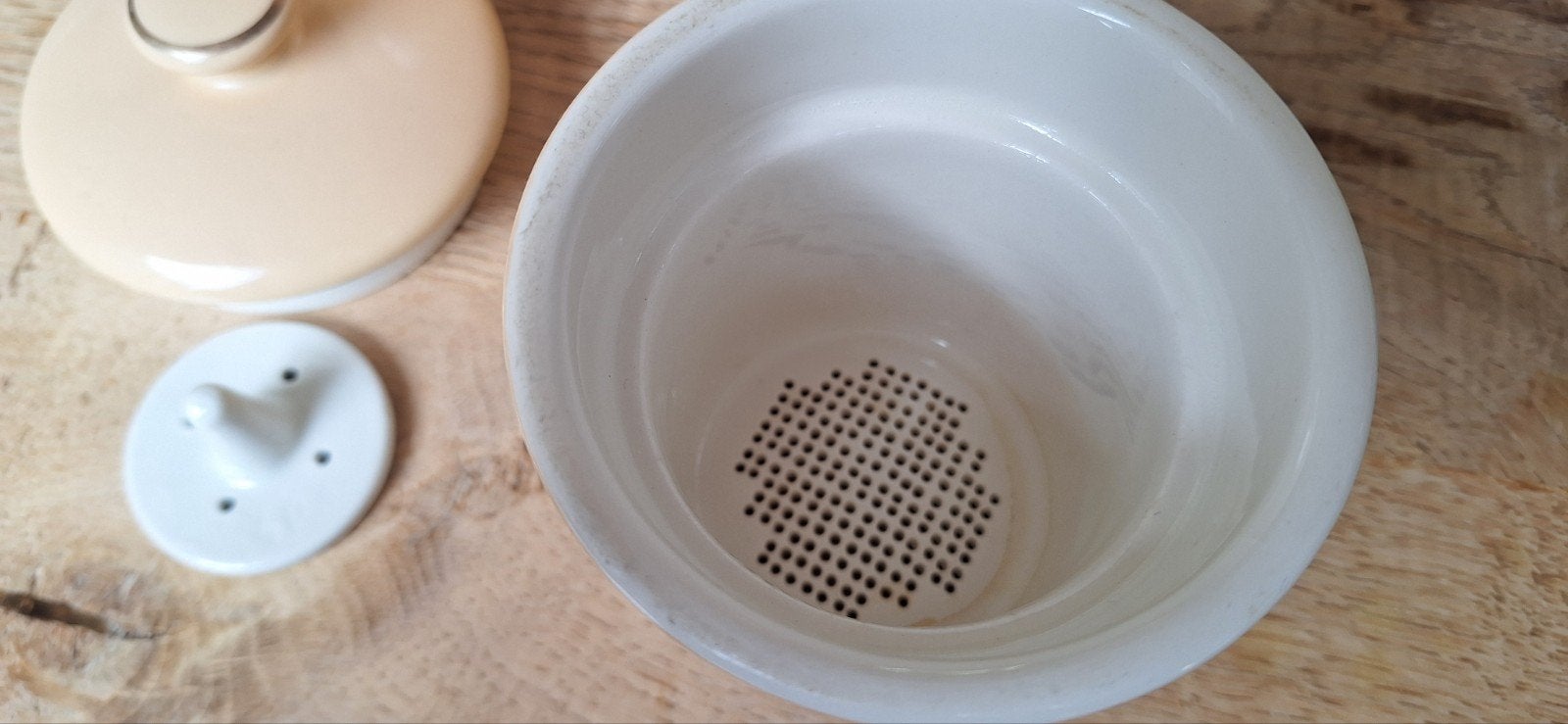 Vintage Douwe Egberts theepot met theezeef, Antiek en Kunst, Ophalen of Verzenden