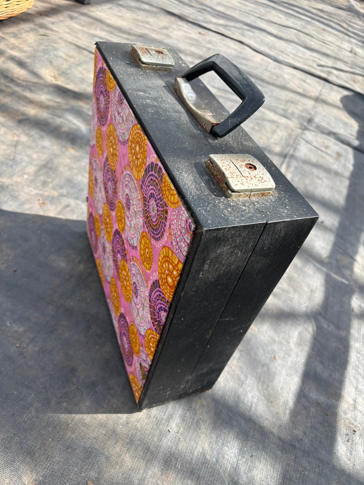 Vintage platenkoffer voor lp”s vinyl, Ophalen of Verzenden, Zo goed als nieuw, Minder dan 50 cm