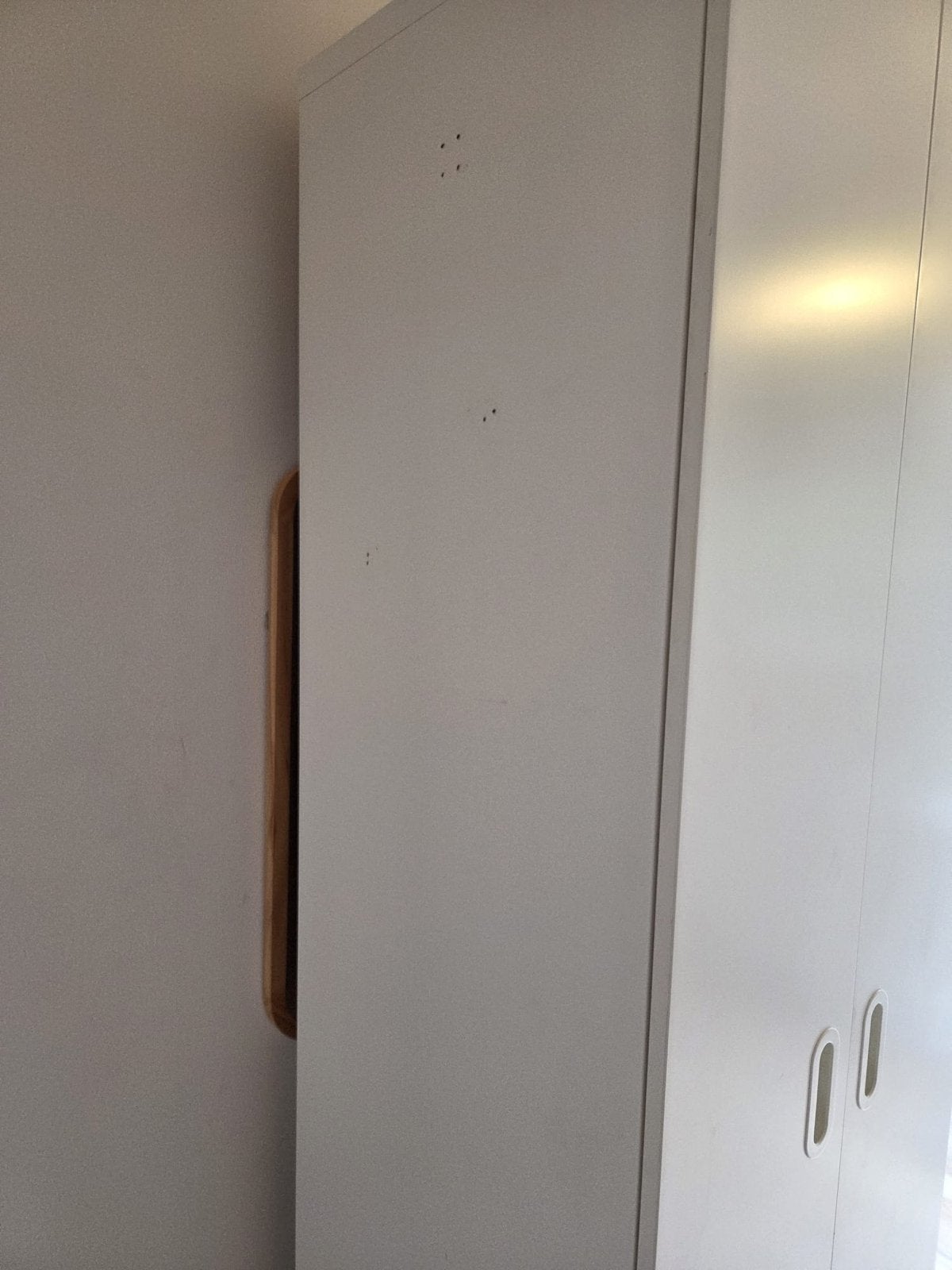 Witte kledingkast met planken en hangruimte op wielen, Ophalen, Gebruikt, 50 tot 100 cm, 150 tot 200 cm