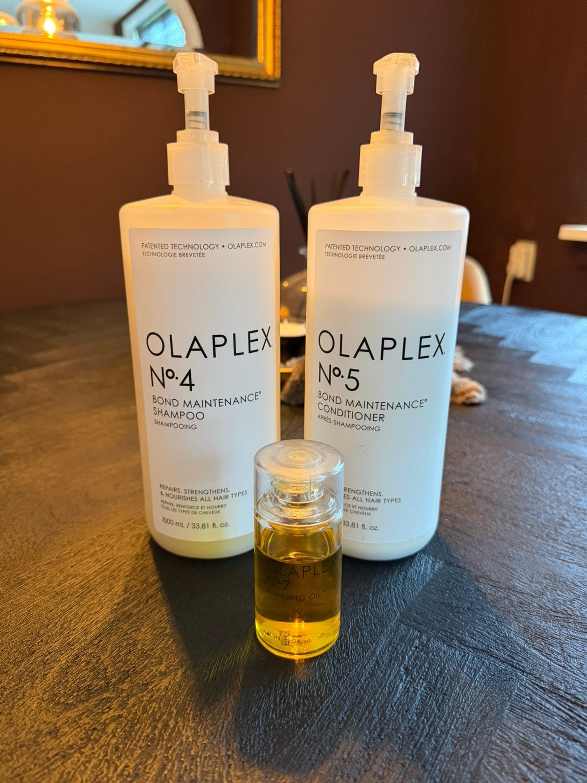 Olaplex shampoo & conditioner 1000 ml +  olaplex haarolie, Verzenden, Zo goed als nieuw