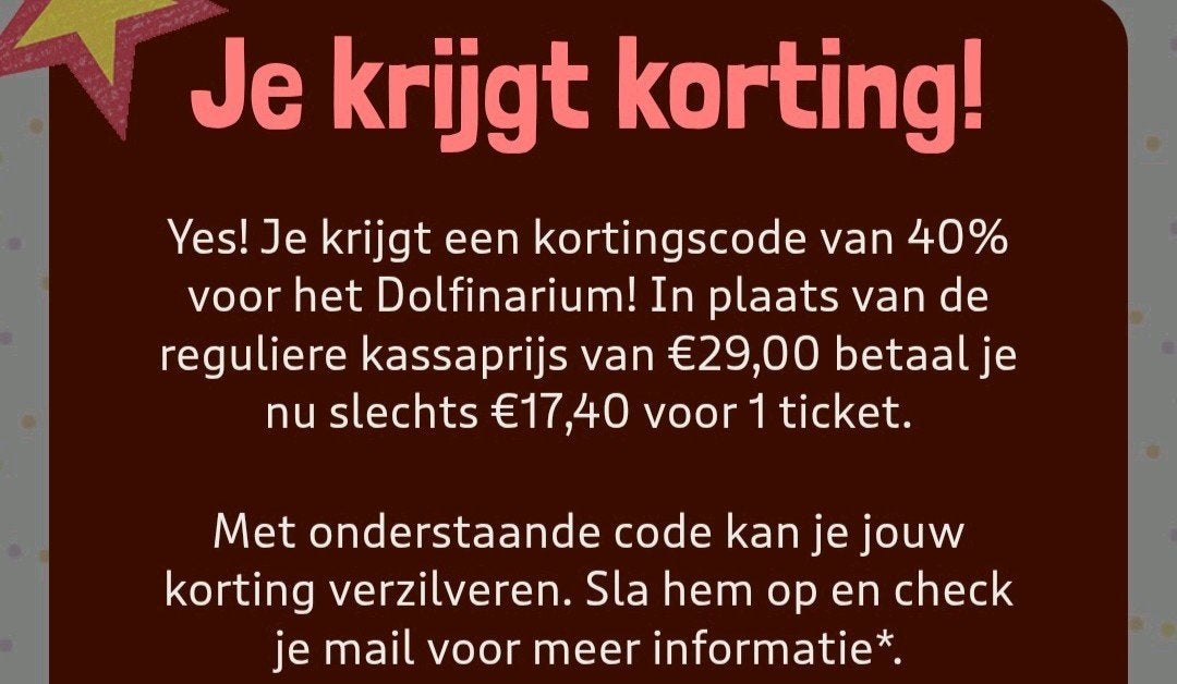 2x Dolfinarium korting kortingscode, Tickets en Kaartjes, Kortingsbon
