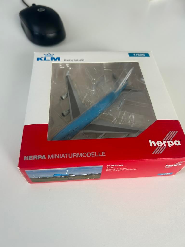 Herpa KLM Boeing 747 1:500 PH-BFO, Verzamelen, Ophalen of Verzenden, Zo goed als nieuw, Schaalmodel
