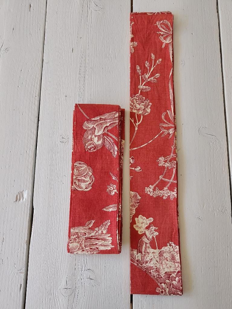 Tweemaal prachtige embrasses/gordijnbanden steenrood, toile, Huis en Inrichting, Stoffering | Gordijnen en Lamellen, Minder dan 50 cm