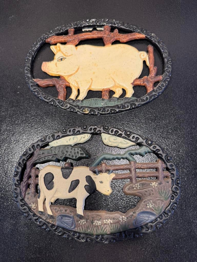 Gietijzeren onderzetters, Ophalen of Verzenden, Zo goed als nieuw, Glas of Kopje