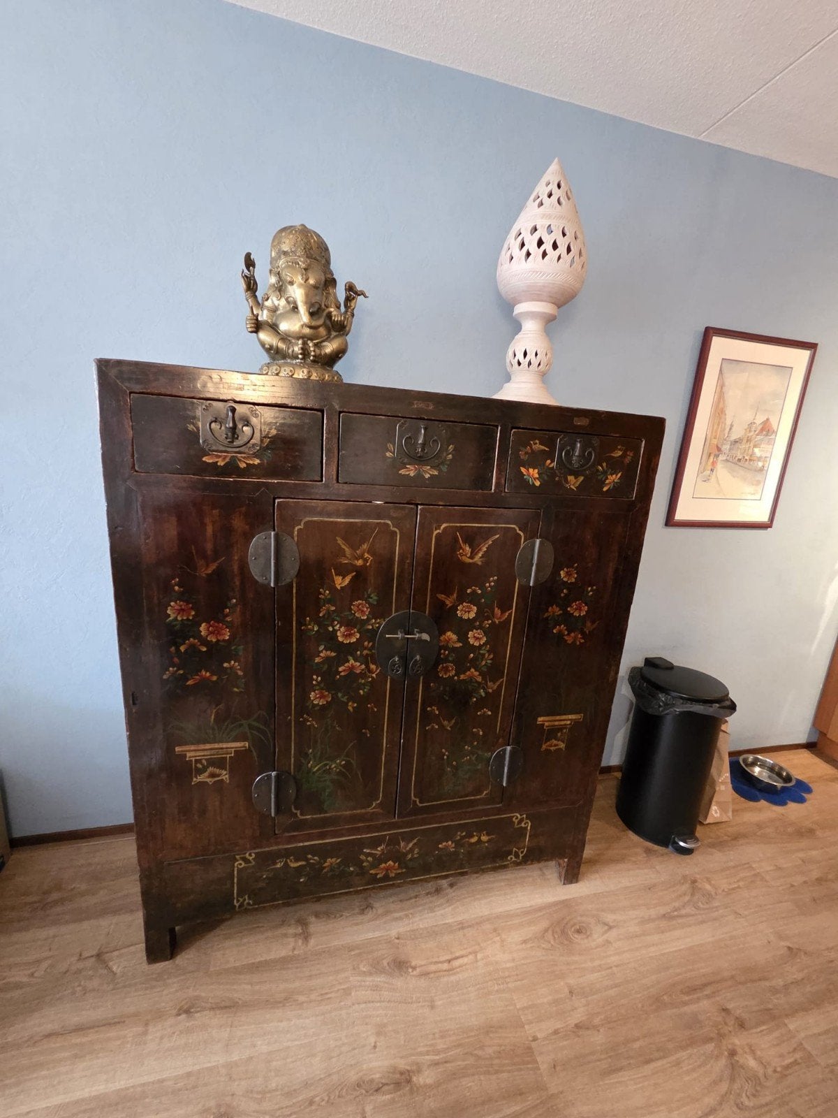 Antieke chinese kast 135b x160h x 18d, Huis en Inrichting, Kasten | Dressoirs, Ophalen, Zo goed als nieuw, 25 tot 50 cm