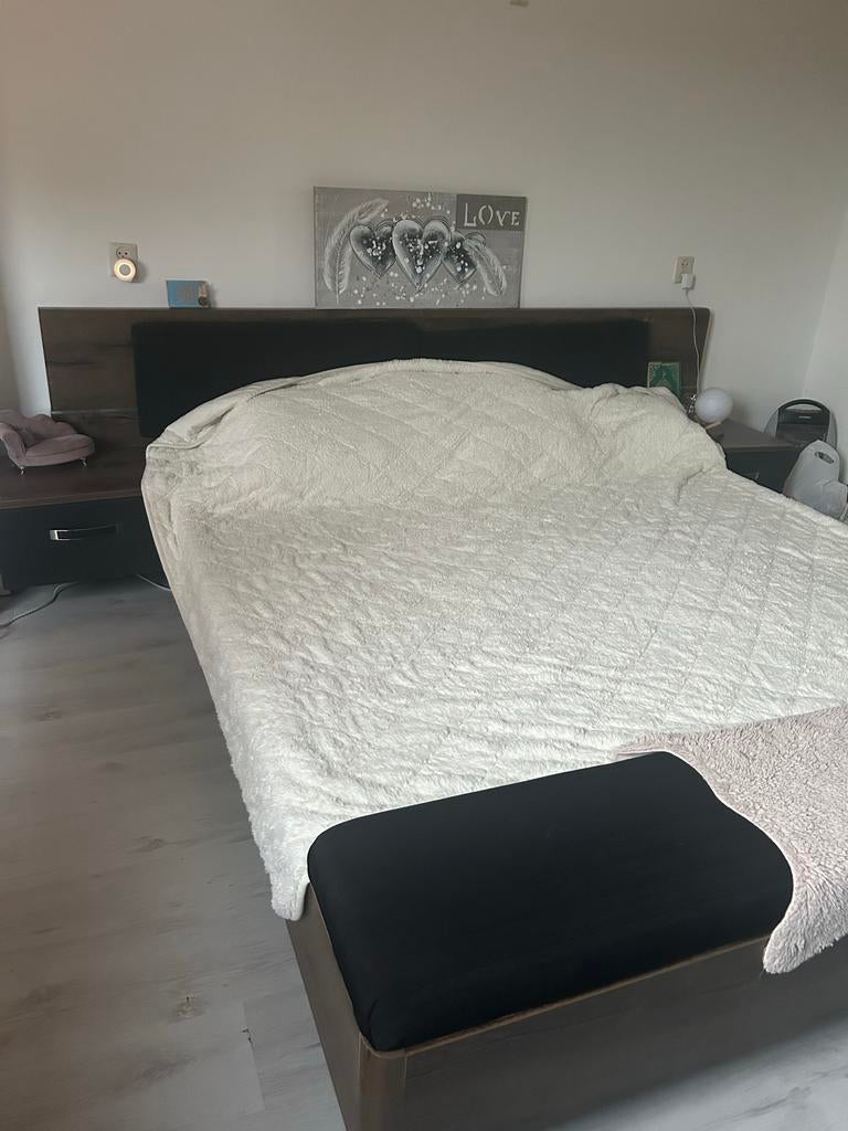 Tweepersoonsbed met nachtkastjes - Zo goed als nieuw, Ophalen of Verzenden, Zo goed als nieuw