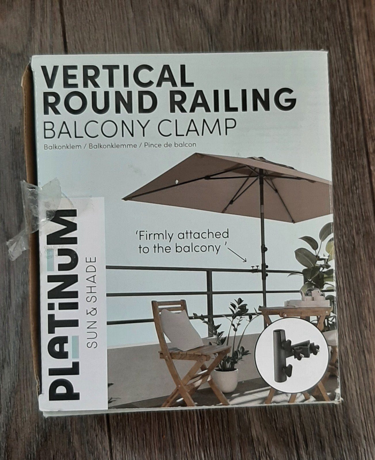 Zgan balkon parasolhouder ronde railing verticaal, Ophalen, Zo goed als nieuw, Minder dan 1 meter, Overige typen