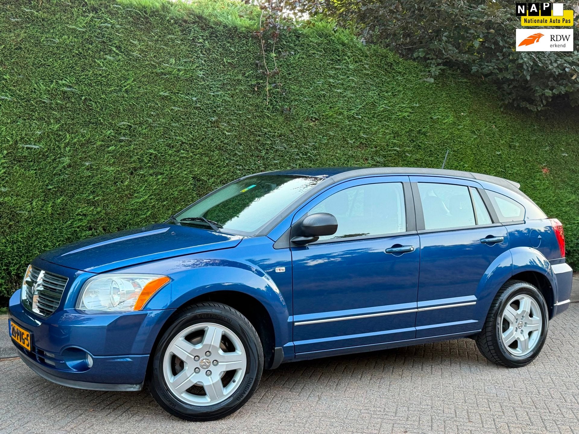 Dodge Caliber 2.0 Sport AIRCO KOUD/RIJDT GOED/STOELVERW/APK!, Gebruikt, Zwart, Blauw, Origineel Nederlands