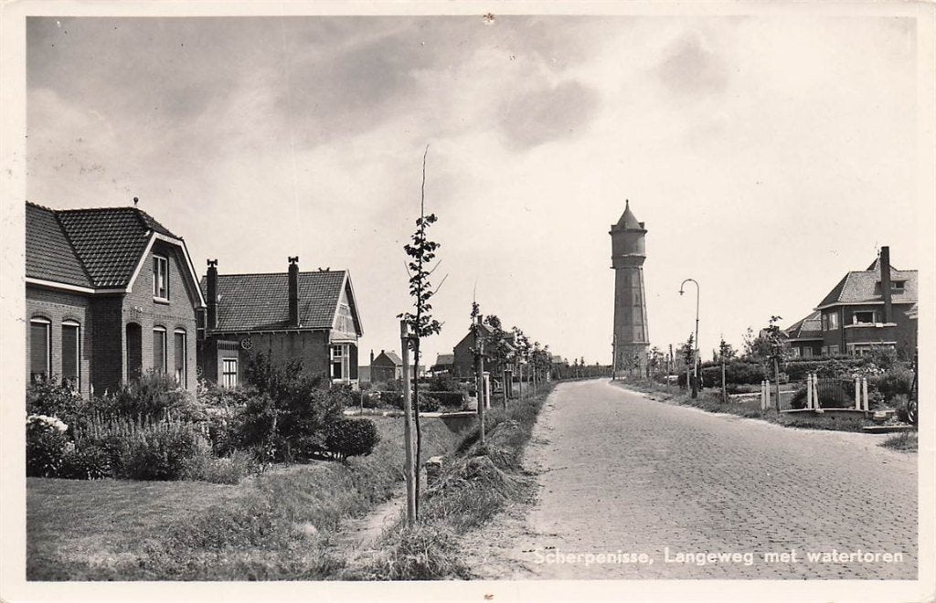 703-076-005 Scherpenisse Langeweg met Watertoren, Verzenden, Voor 1920, Zeeland