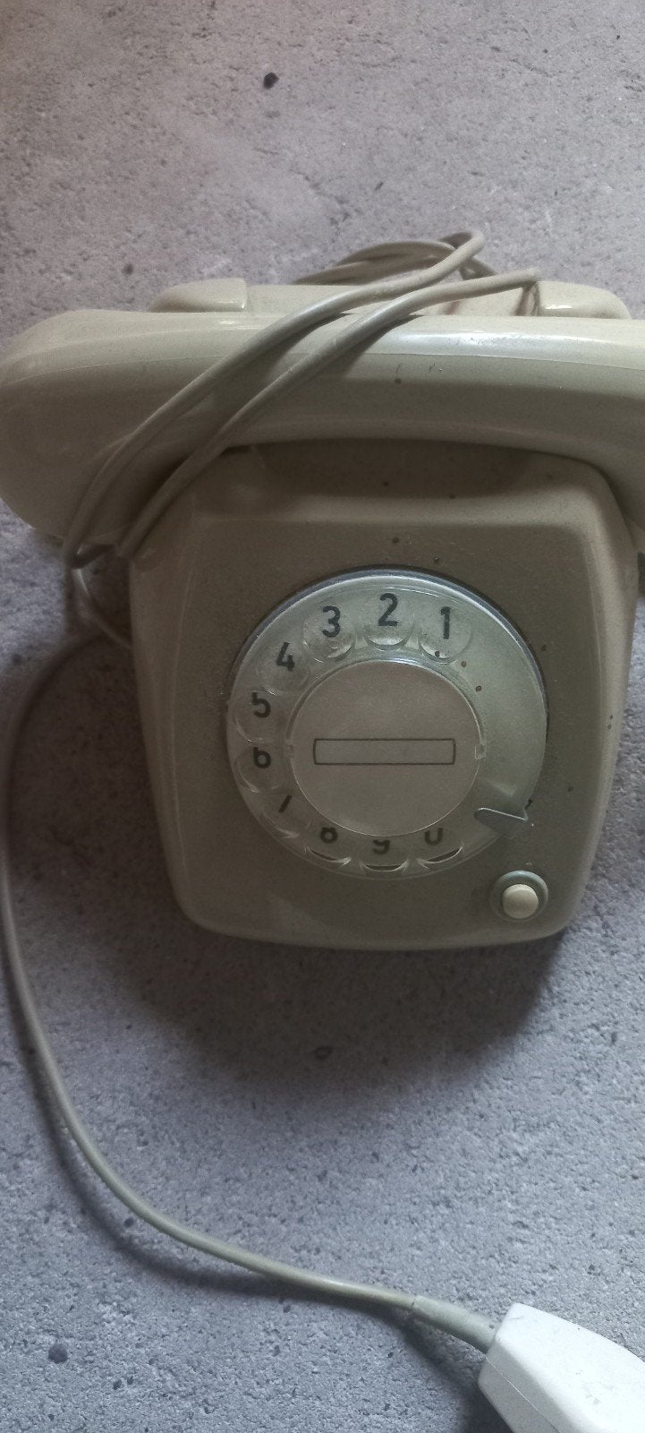 Vintage draaischijf telefoon - beige, Telecommunicatie, Vaste telefoons | Niet Draadloos, Ophalen, Gebruikt, Met draaischijf