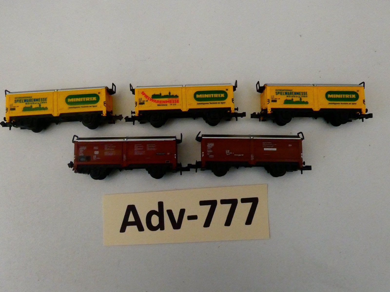 Adv-777 N Spoor Schuifdakwagons Minitrix, Gebruikt, Gelijkstroom, Trix, Wagon