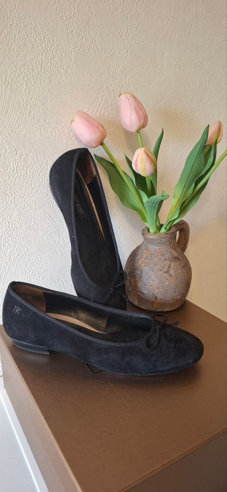 Paul Green Zwarte Suede Ballerina's Maat 5.5, Zwart, Paul Green, Gedragen, Ballerina's