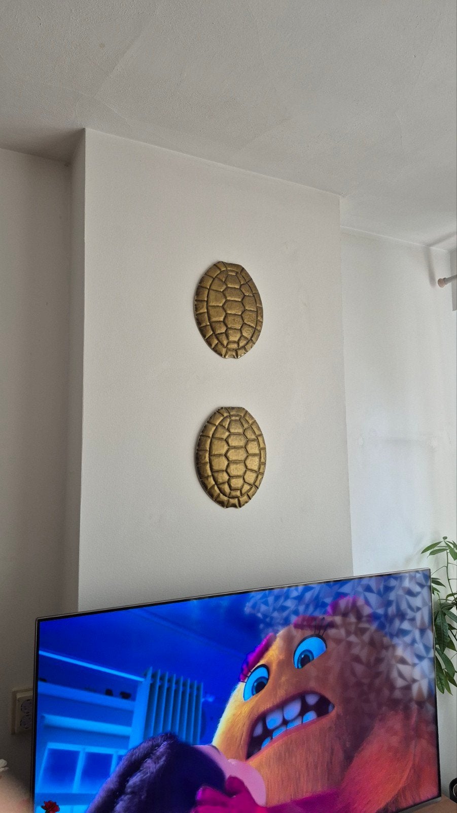 Set van 2 gouden schildpadschild wanddecoraties, Huis en Inrichting, Ophalen, Metaal, Decoratieobject, Modern
