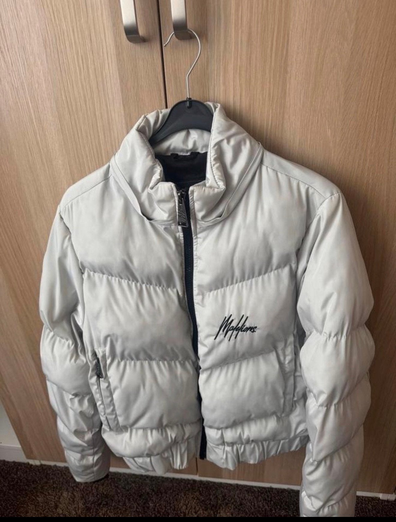 Malelions Puffer Jas – Maat L, Kleding | Heren, Verzenden, Zo goed als nieuw, Wit