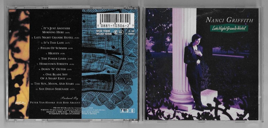 Nanci Griffith Late Night Grande Hotel / Little Love Affairs, Ophalen of Verzenden, Zo goed als nieuw