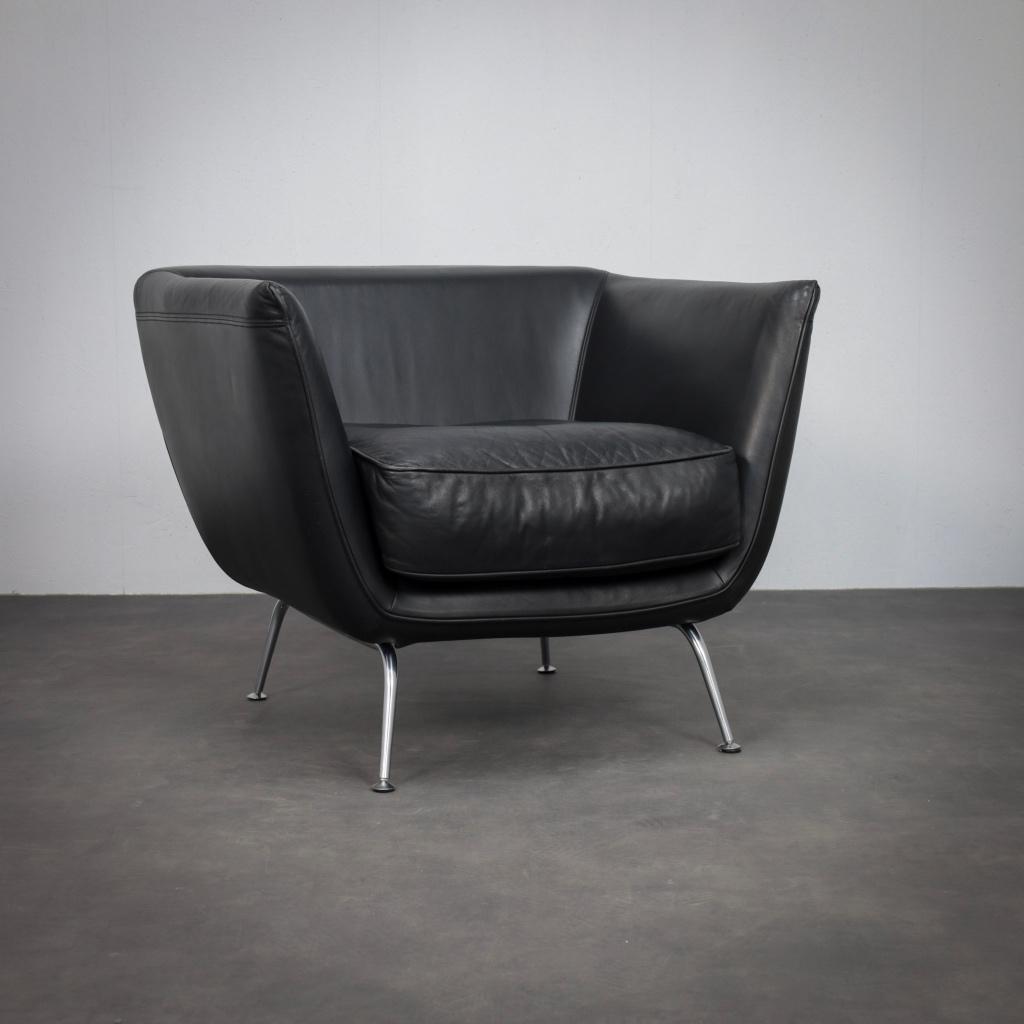 Zeldzame leren fauteuil  Stefan Steenkist Young Int. 90s, Ophalen, Design, 75 tot 100 cm, Zo goed als nieuw