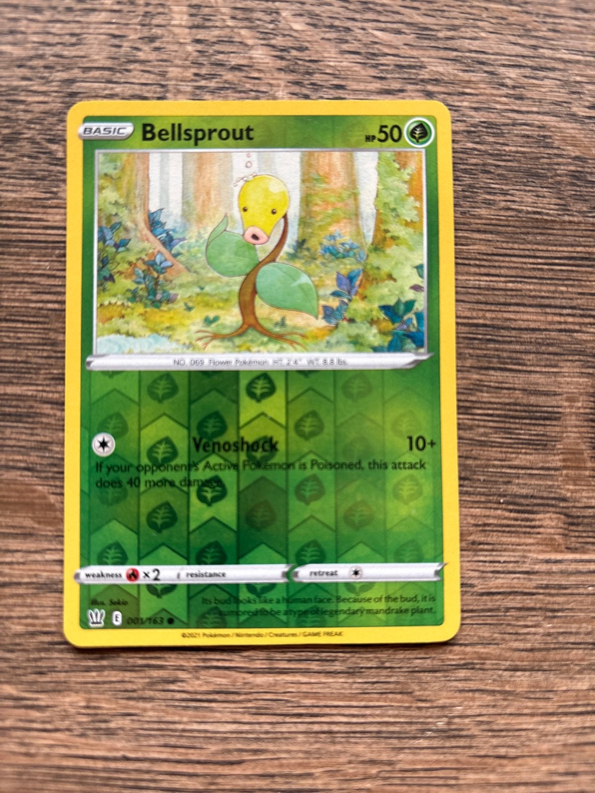 Bellsprout Pokémon kaart - Nieuwstaat, Ophalen of Verzenden, Zo goed als nieuw, Losse kaart