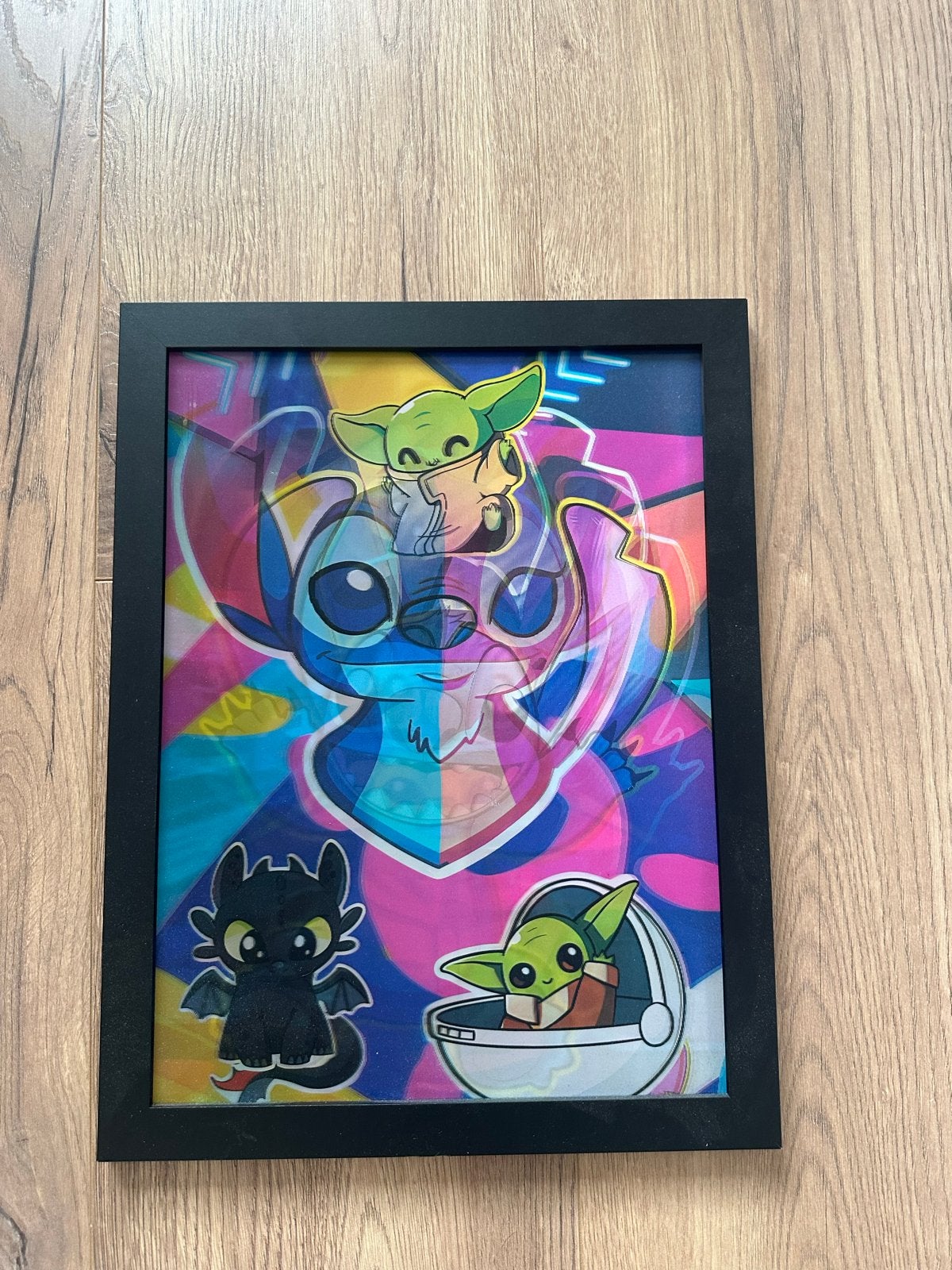 Stitch, Yoda & Toothless ingelijste 3D print, Ophalen, Minder dan 50 cm, 5 – 50, Print
