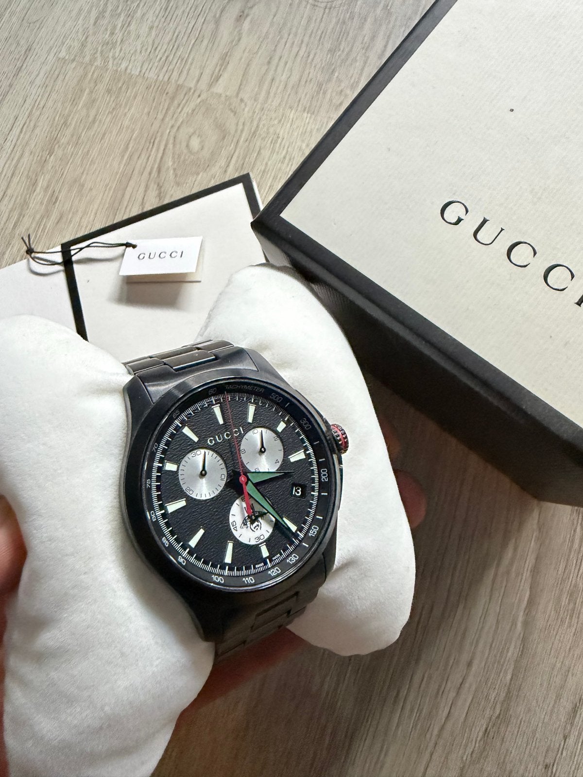 Gucci timeless, nieuwprijs 1200,-, Ophalen, Zo goed als nieuw, Staal, Polshorloge