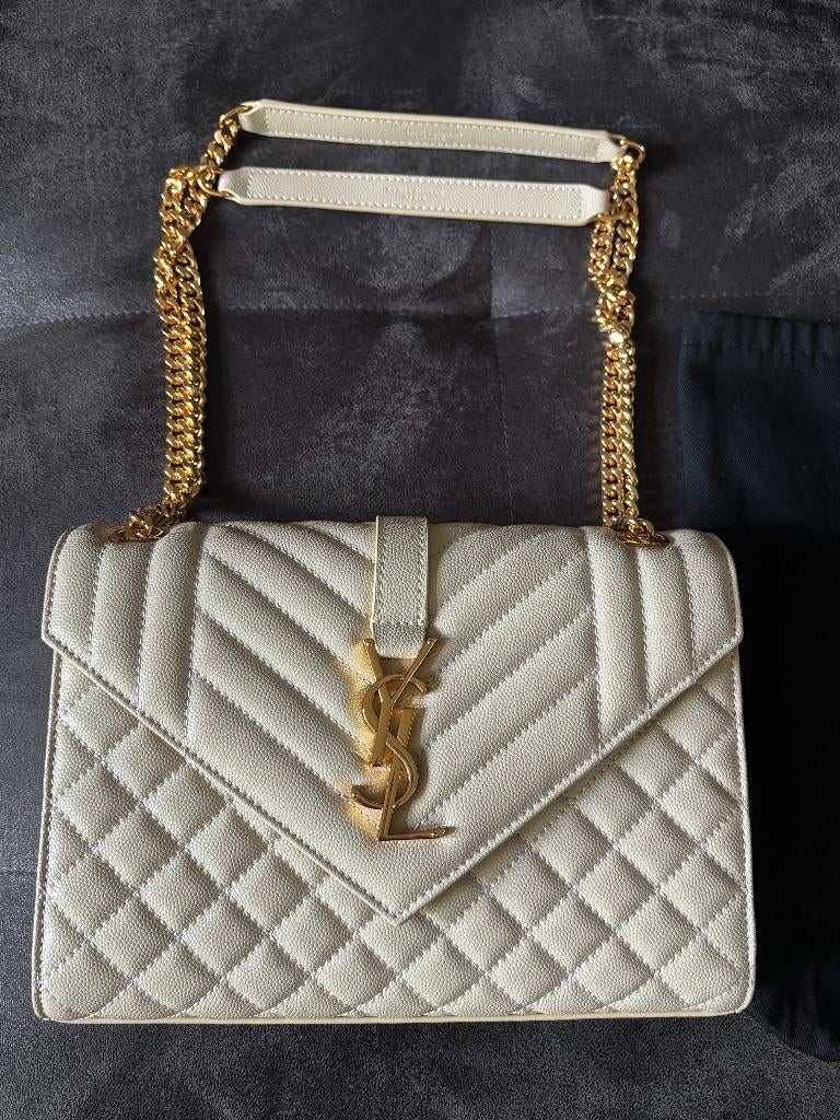 Saint Laurent Envelop Medium nieuw, Ophalen of Verzenden, Nieuw, Wit, Handtas