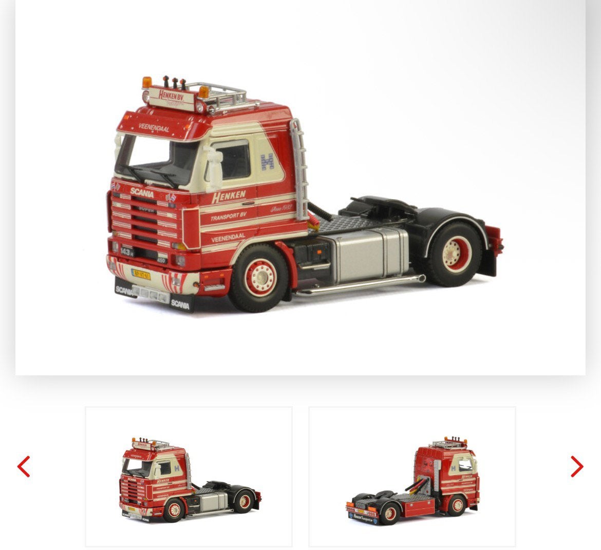 GEZOCHT GEZOCHT HENKEN 143 wsi 1.50, Hobby en Vrije tijd, Modelauto's | 1:50, Ophalen of Verzenden, Zo goed als nieuw, Bus of Vrachtwagen