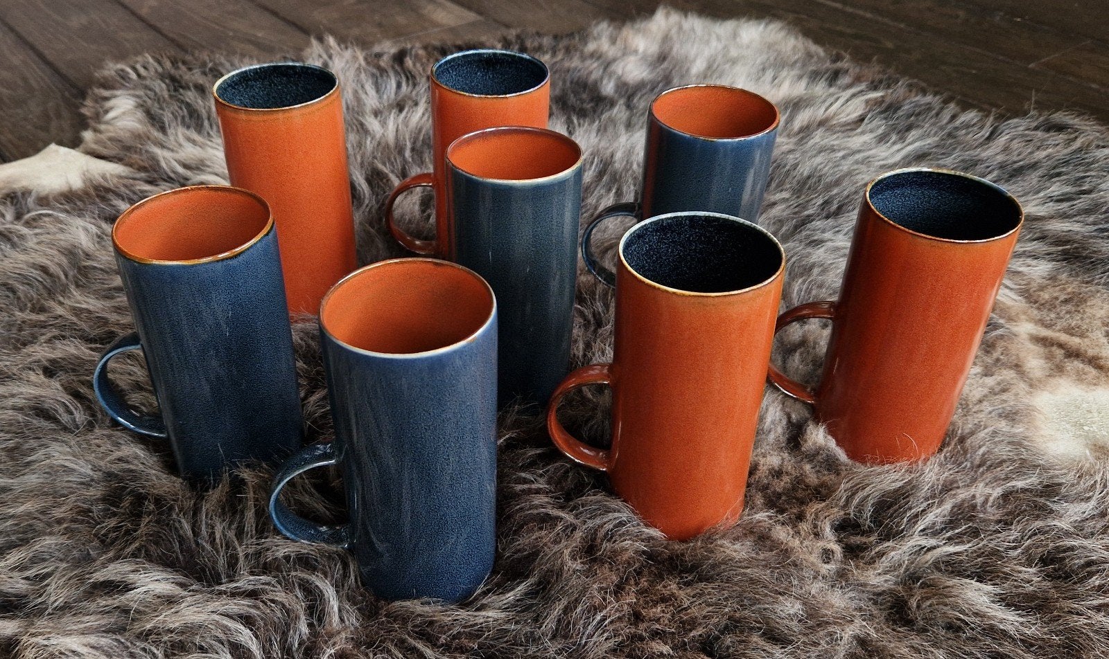 8 Kopjes voor Thee Koffie 28 cl Dark Blue&Rust Serax, Keramiek, Nieuw, Ophalen of Verzenden, Modern