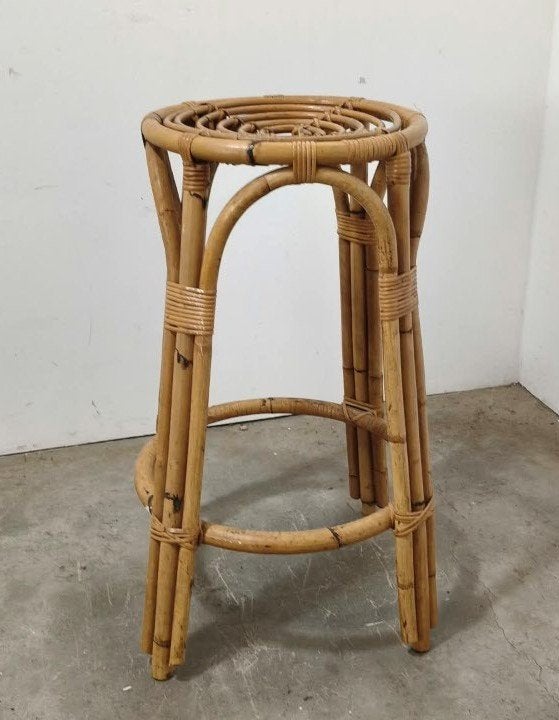 Jaren 70 rotan kruk, Huis en Inrichting, Gebruikt, Ophalen of Verzenden, Onbekend, Onbekend