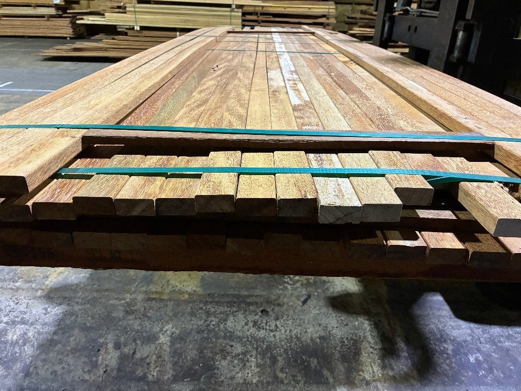 latten-rhombus-schutting-Hardhout/Sucupira Amarela-21x43mm, Ophalen, Planken, Nieuw, Hardhout