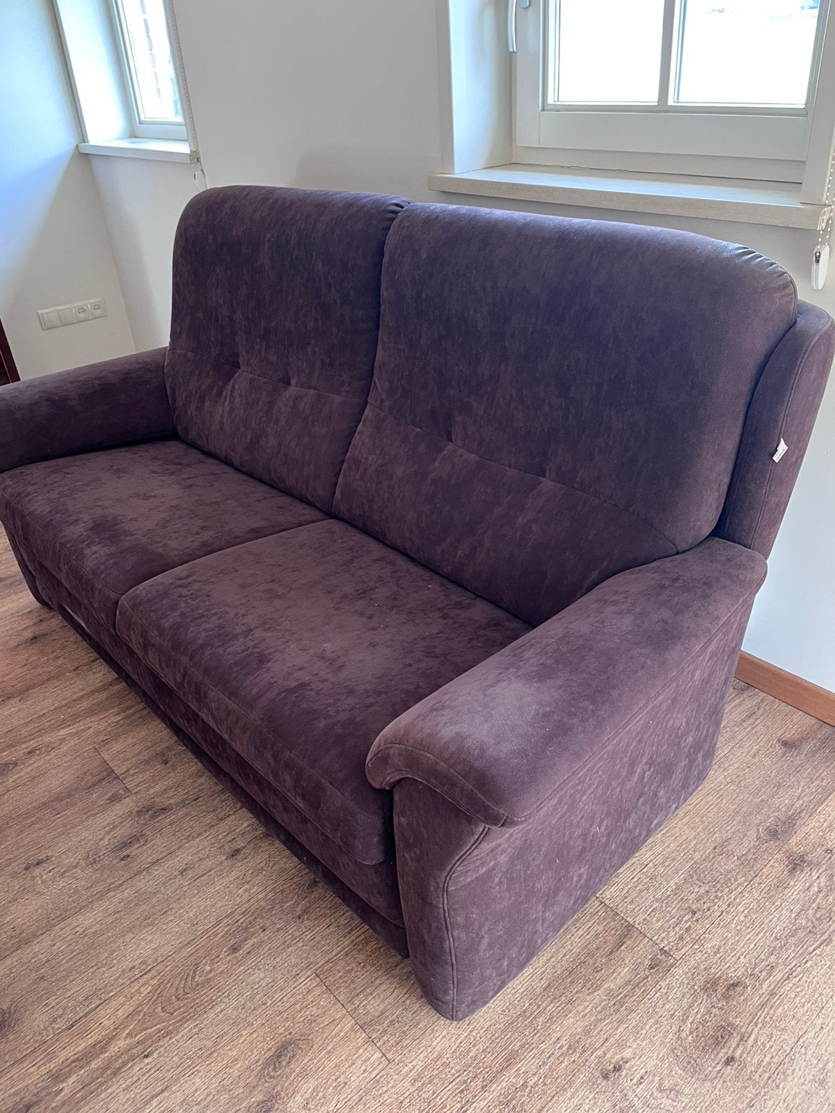 Bankstel, donkerbruin, 2-zits, Ophalen, Zo goed als nieuw, 75 tot 100 cm
