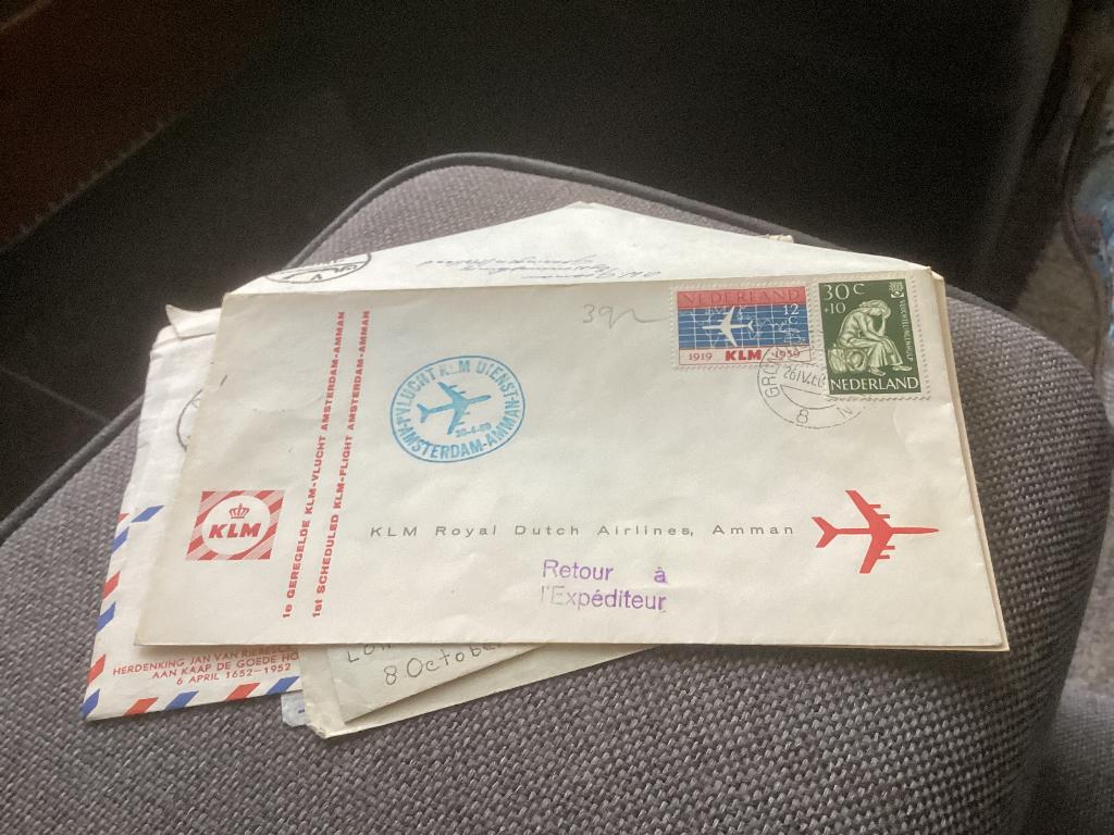 No9957 KLM Amsterdam Amman 26-4-1960 Heb ook van, Ophalen, Onbeschreven, Nederland