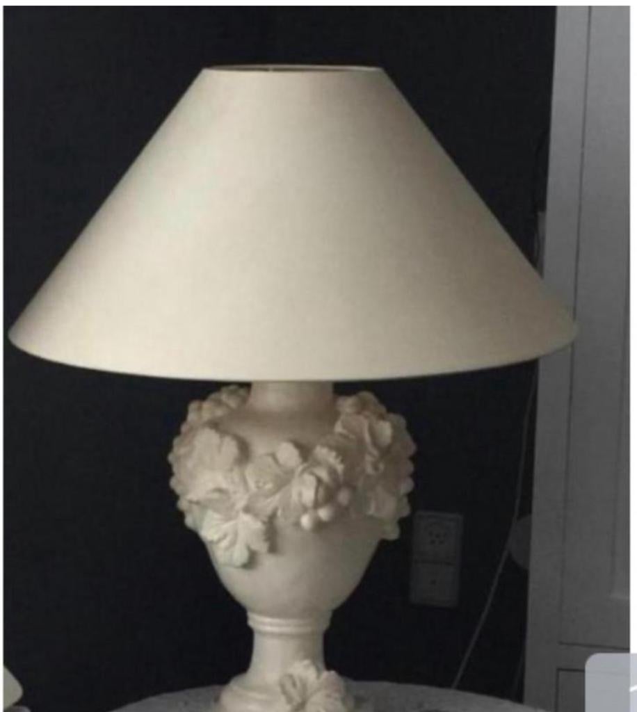 Brocante lamp met bijpassende kap, Huis en Inrichting, Ophalen, Zo goed als nieuw, Brokante, Minder dan 50 cm