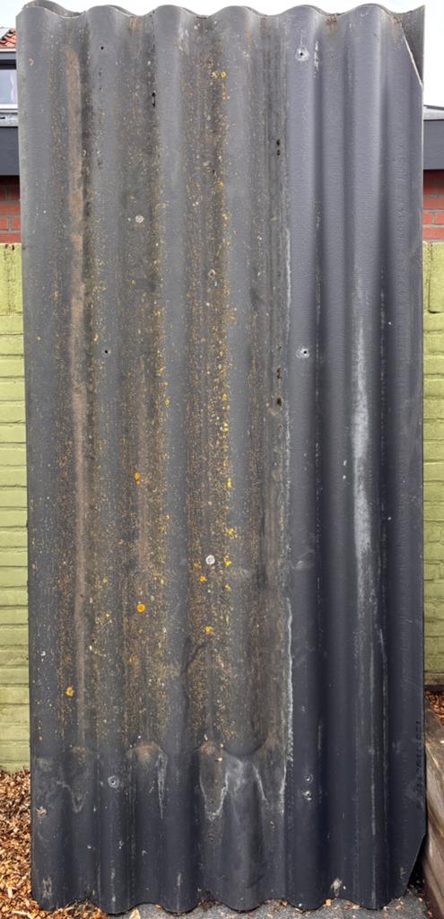 6 golfplaten vezelcement 110 x 244, Doe-het-zelf en Verbouw, Dakpannen en Dakbedekking, Ophalen, Overige materialen, Zwart, Golfplaat