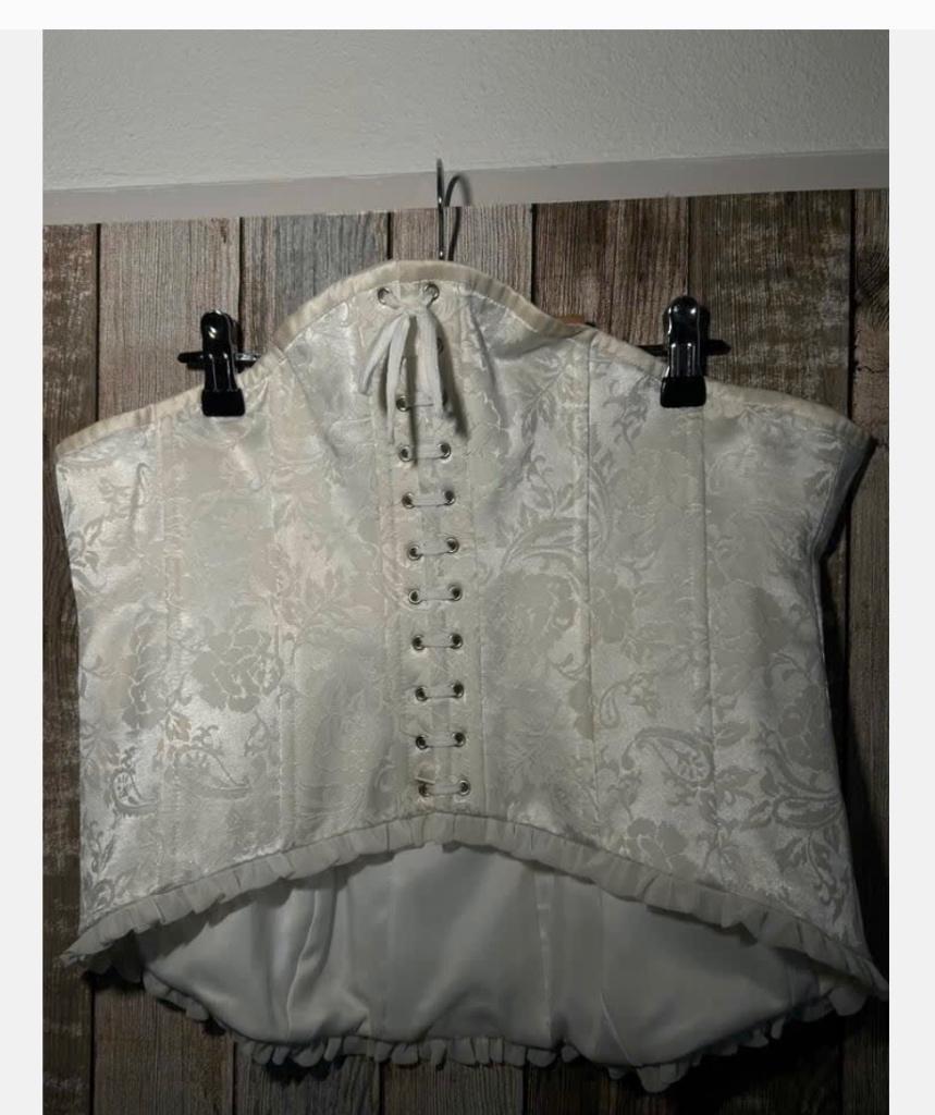 Vintage mooi corset met baleinen, striksluiting, mooie stof, Antiek en Kunst, Curiosa en Brocante, Ophalen of Verzenden