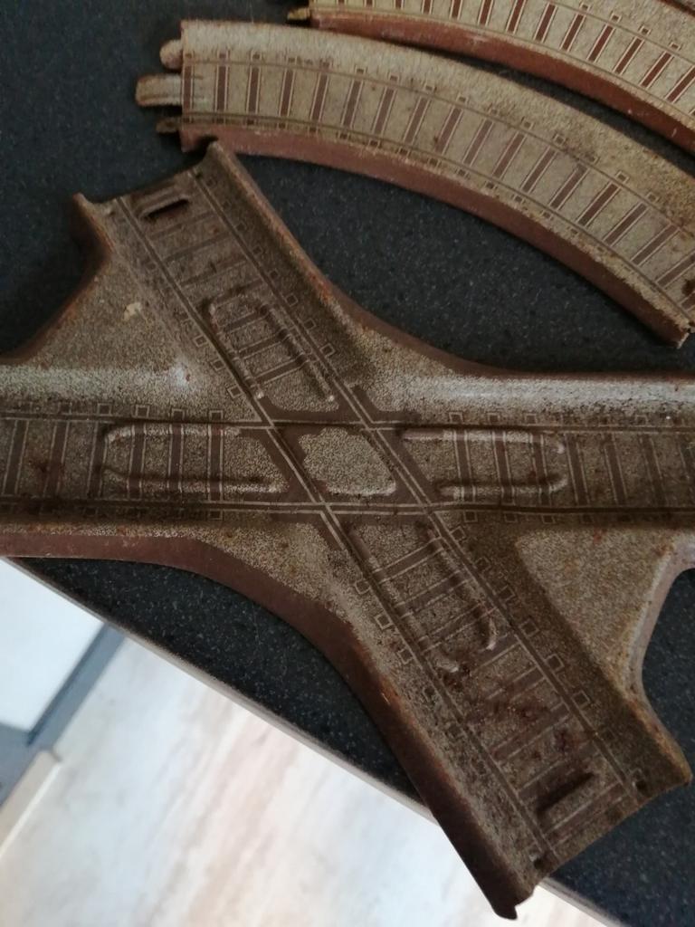 Losse oude blikken rails onderdelen nu 10 euro, Antiek en Kunst, Antiek | Speelgoed, Ophalen of Verzenden