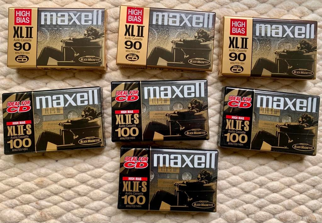 NOS Maxell XLII-S100 XLII90 US cassettebanden XLIIS XLII OVP, Cd's en Dvd's, Cassettebandjes, 2 t/m 25 bandjes, Ophalen of Verzenden